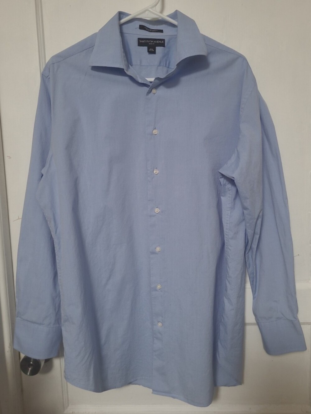 Saks Fifth Avenue Light Blue Dress Shirt Large 16.5